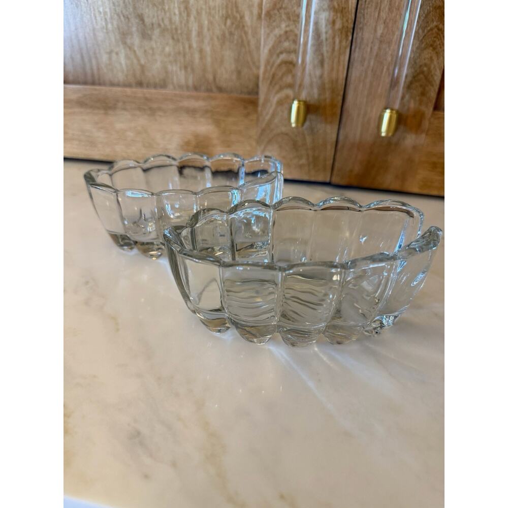 Vintage Glass Spoon Rest / Utensil Holder 2 Total.
